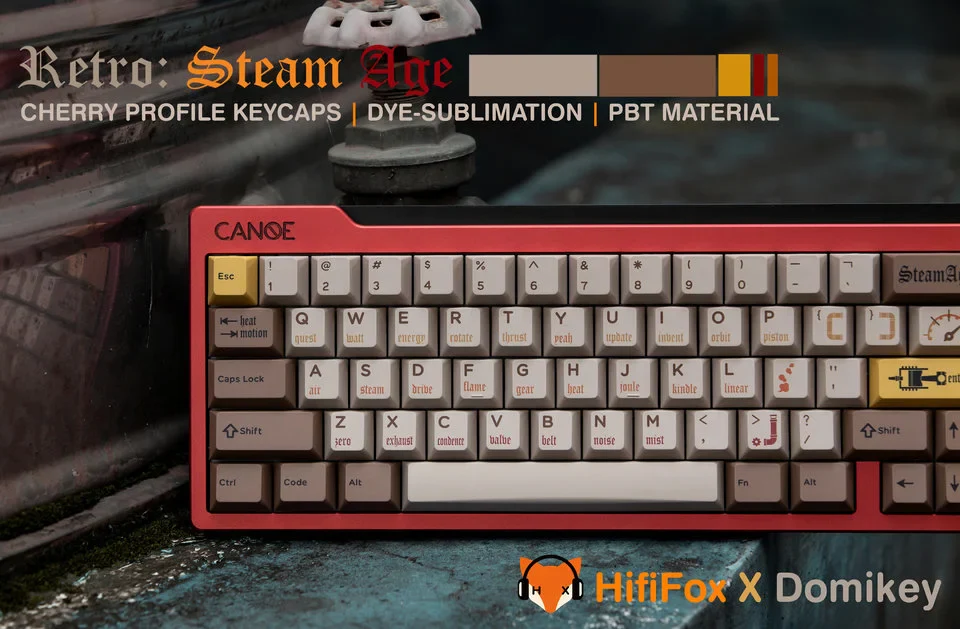 [In-stock] Retro: Steam Age Cherry Profile Keycaps - Image 3