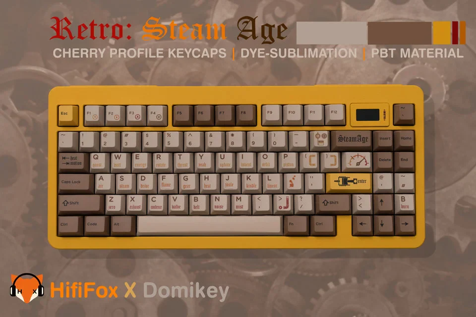 [In-stock] Retro: Steam Age Cherry Profile Keycaps - Image 6