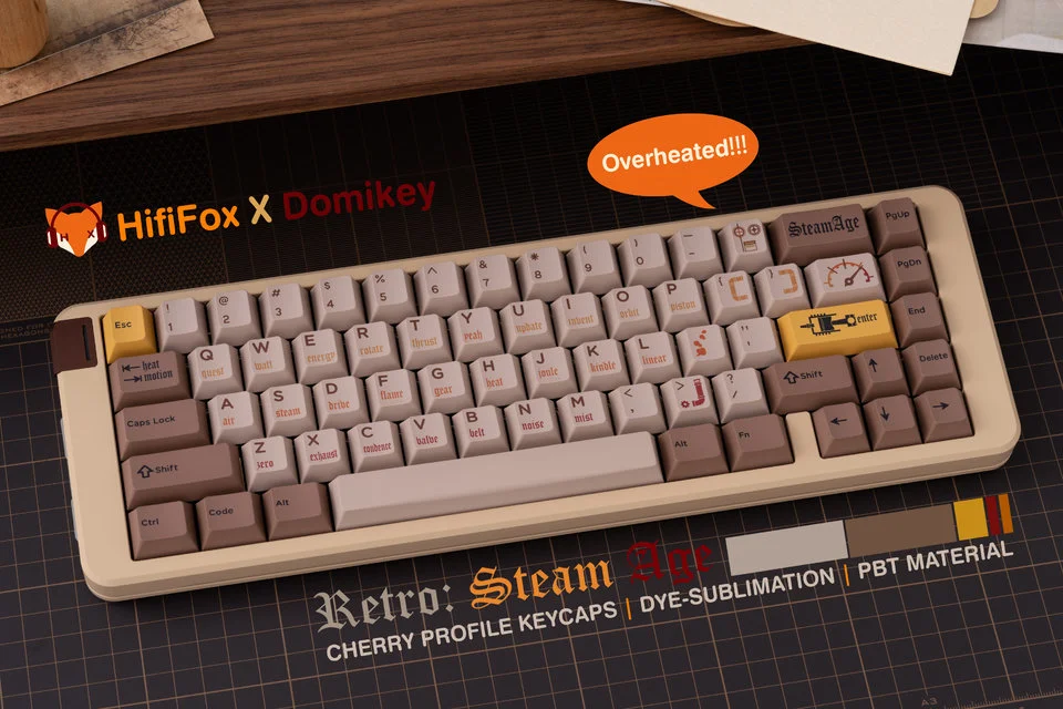 [In-stock] Retro: Steam Age Cherry Profile Keycaps - Image 7